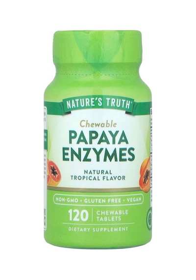 Chewable Papaya Enzymes, Natural Tropical, 120 Chewable Tablets
