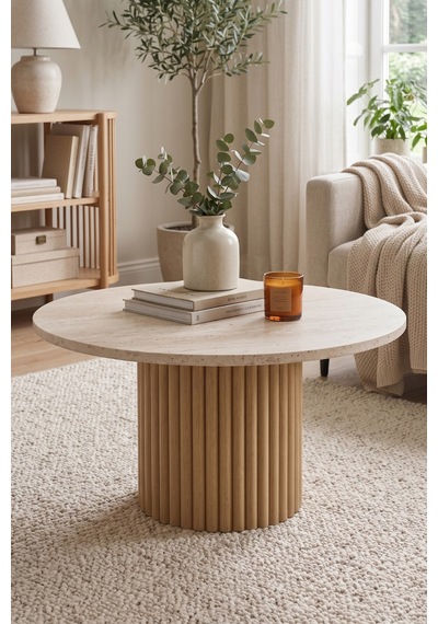 Soyasis Petra Bohem Orta Sehpa 70 Cm - Traverten