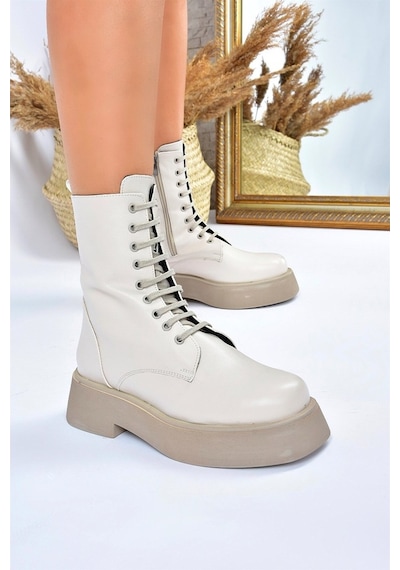 Fox Shoes Bej Kalın Tabanlı Günlük Kadın Bot Postal L610130109