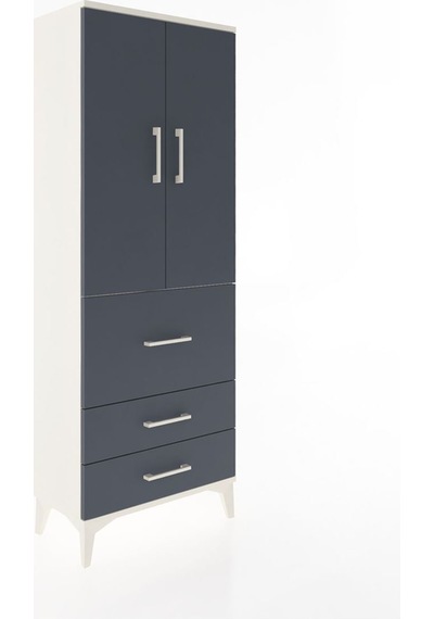 Arges Dolap 3 Raflı 3 Çekmeceli 2 Kapaklı 60x30x163 Aytaşı-antrasit Aytası