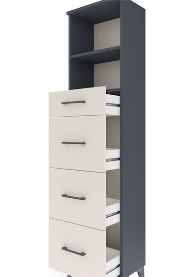 Arges Dolap 2 Raflı 4 Çekmeceli 44x30x182 Antrasit-aytaşı Antrasit