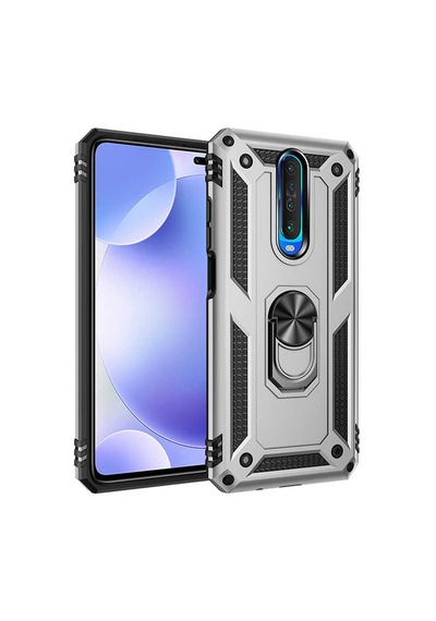 Xiaomi Redmi K30 Kılıf Tank Zırh Yüzüklü Mıknatıslı Standlı Kapak Vega