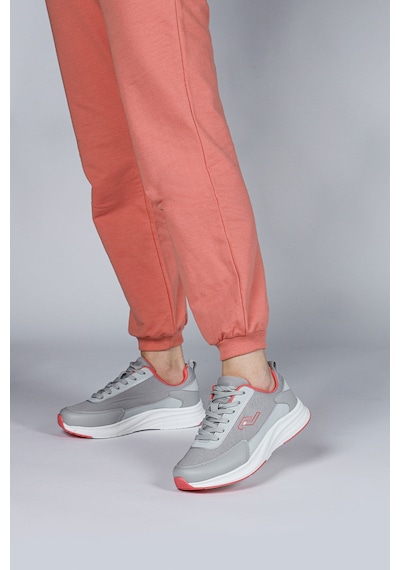 Jump 28086 Gri - Somon Pembe Kadın Sneaker Günlük Spor Ayakkabı Açık Gri - Somon