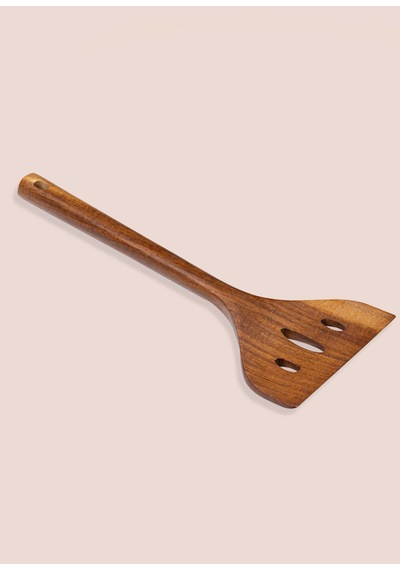 The Mia Natura Akasya Delikli Spatula 34x10 Cm Ahşap