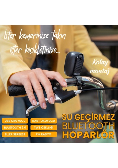 Upway Bisiklete Ve Kemere Takılabilen Su Geçirmez Usb-tf Mini Bluetooth Hoparlör
