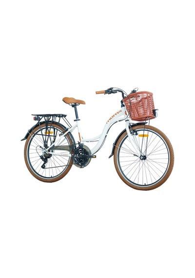 Geroni - Moma Urban - 28 City Bike - 21 Speed - V-brake - White-brown Beyaz