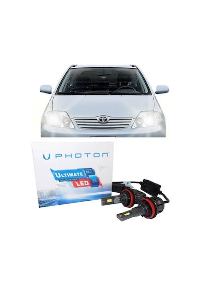 Toyota Corolla E120 Led Xenon Uzun Far Ampulü Hb3 Ultimate 9500 Lumens Yeni Seri Beyaz 2002-2008
