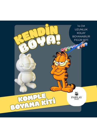 Garfield - Boyama Seti Ve Garfield Figürü Çizgi Karakter