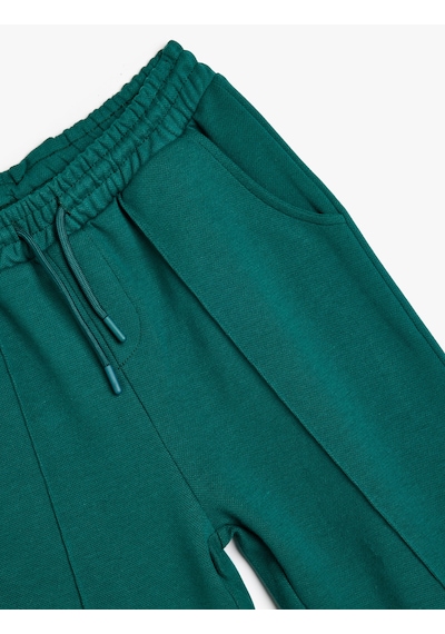 Koton Basic Jogger Eşofman Altı Beli Bağlamalı Şardonlu Yeşil 5wkb40146tk Yeşil