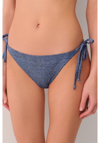 Suwen Denim İnce Bağcıklı Bikini Alt Sb2599112891289 Denim Görünümlü