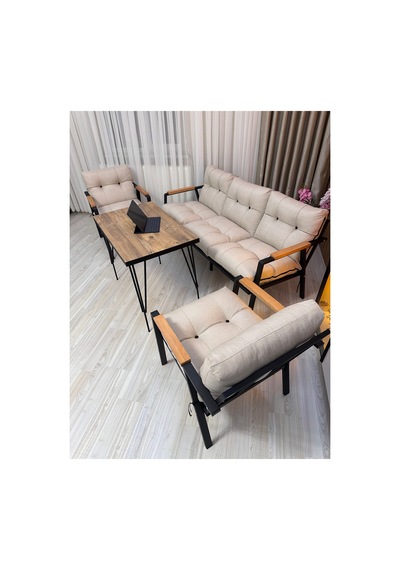 Güneş Balkon, Bahçe - Metal Kanepe Koltuk Takımı 3+1+1 + Masa Yemek Masası Güneş Balkon, Bahçe - Metal Kanepe Koltuk Takımı 3+1+1 + Masa Yemek Masası