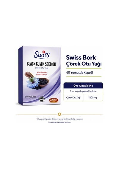 Swiss Bork Black Cumin Seed Oil Çörek Otu Yağı 60 Yumuşak Kapsül