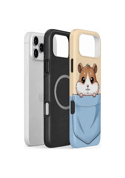 Velvoria Valestra Cepli Hamsterli Apple iPhone Uyumlu 17 Pro Magsafe Koruma Kılıfı Valestra Magline - Cepli Hamsterli