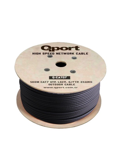 Qport Q-cato7 S/ftp 500 Metre Cat7 Lsoh 23awg Bakır Kablo Siyah