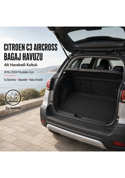 Citroen C3 Aircross 2016-2024 Arası Hareketli Koltuklu Alt Bagaj Havuzu