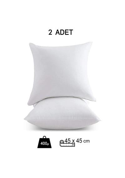2 Adet Boncuk Silikon Kırlent İçi Yastık 400 Gr 45x45 Cm