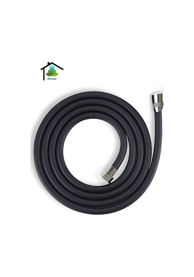Mintev Siyah Pvc Malzeme Ultra Dayanıklı Kırılmaz Patlamaz Kaliteli Banyo Duş Hortumu Siyah