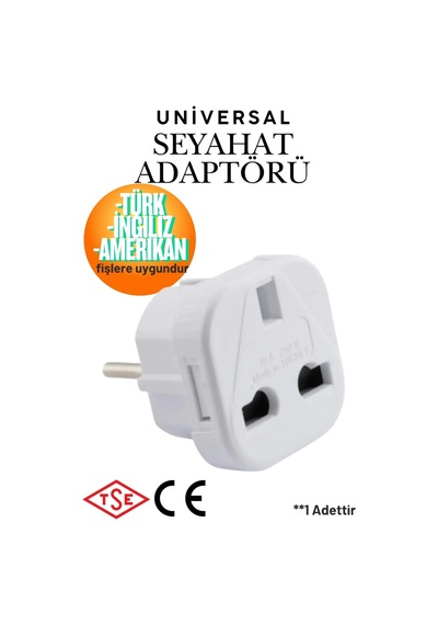 Universal Seyahat Adaptörü - Türk İngiliz Amerikan Fiş Priz Dönüştürücü Çevirici