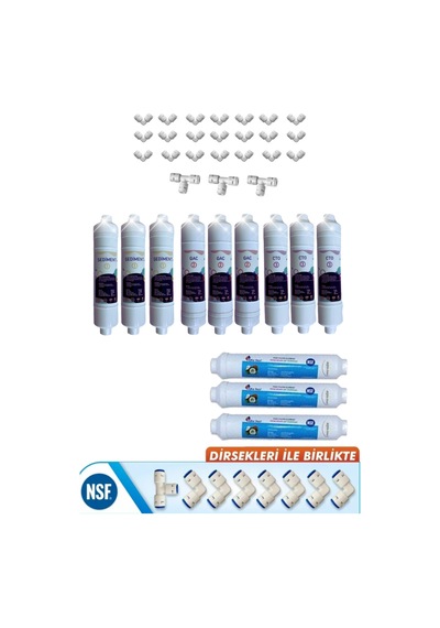 Kapalı Kasa Su Arıtma Cihazı Filtresi Inline 2 Yıllık Bakım Seti Membransız Set