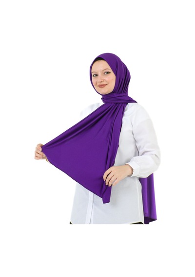 Modish Group Şal Tesettür Başörtüsü Premium Kumaş Eşarp Uzun Islami Giyim Viskon - Mor Mor