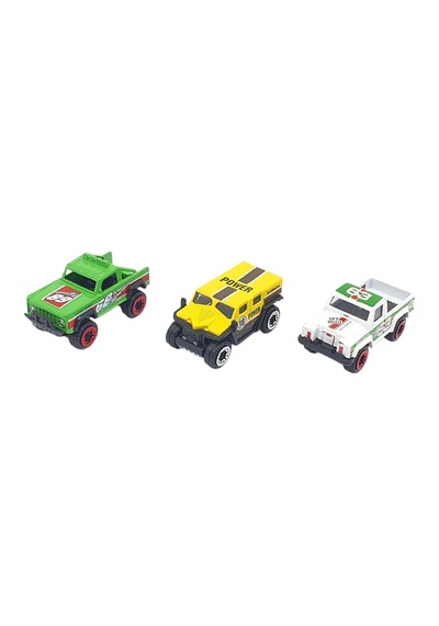 3'lü Araba Off-road Seti - Die Cast - Ds045 Lisinya Çok Renkli