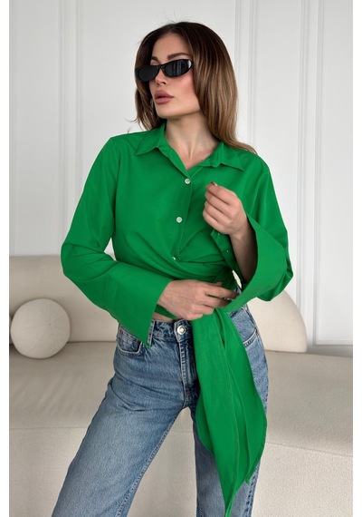 Bbbutikbasic Bağlamalı Poplin Gömlek Bb0250 Yeşil