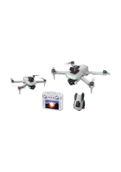 R08 Kumandadan Ekranlı Drone Çift Kamera Yedek Bataryalı App Kontrollü Quadcopter