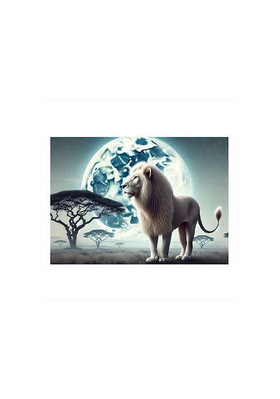 Aslan Ve Afrika Model Ahşap Tablo