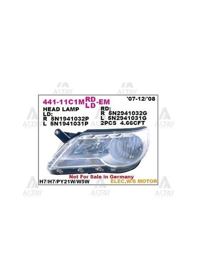 DEPO 44111C1RMLDEM Far Sağ Tiguan Motorlu