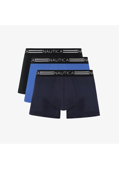 Nautica Erkek Mavi Standart Fit 3'lü Boxer Düz X55006t Mavi