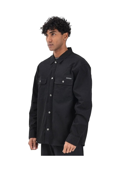 Calvin Klein Ls Utılıty Relaxed Overshırt Siyah Erkek Ceket
