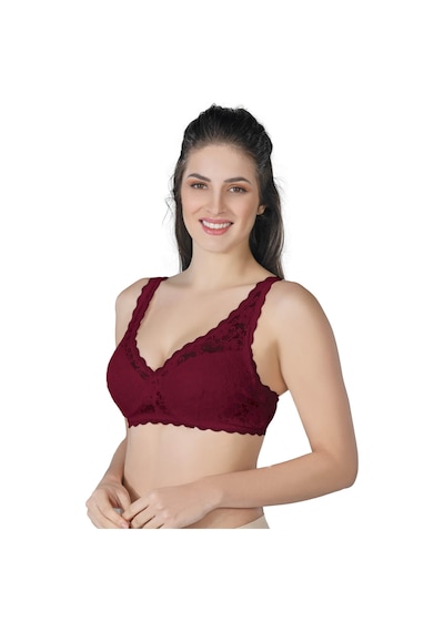 Bordo Mı Emay 188 B Pedli Dantelli Telli Toparlayıcı Sütyen Bordo
