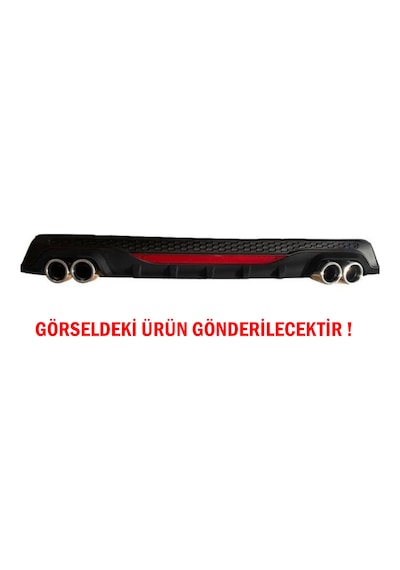 Toyota Corolla Uyumlu 2013-2018 Difüzör Arka Tampon Eki 2 Egzoz Çıkışlı Siyah Reflektörlü