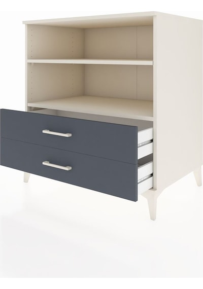 Kronos Şifonyer 2 Raflı 2 Çekmeceli 88x59x96 Aytaşı-antrasit Aytaşı