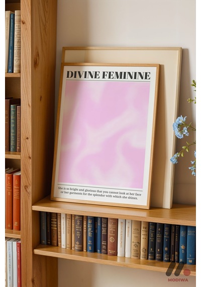 Divine Feminine Aura Poster, Ahşap Çerçeveli Duvar Tablosu - Kişiye Özel Hediye