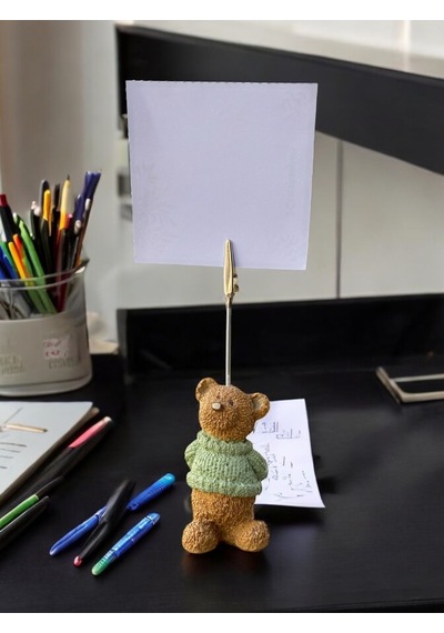 Sevimli Ayıcık Teddy Fotoğraf Not Tutacağı Hediyelik Not Tutucu Kahve