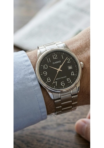 Casio Mtp-v002d-1b Takvimli Klasik Erkek Kol Saati Metalik