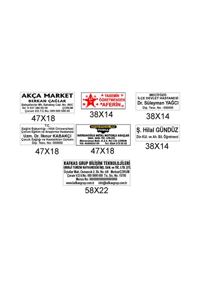 Kaşe - Şirket Kaşesi - İsim Kaşesi - İşyeri Kaşesi - Şahıs Kaşesi 913 58x22 -Mavi