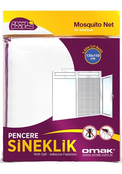 Pencere Sineklik Hazır Pencere Sinekliği Cırt Bantlı 130x150 Cm Tül