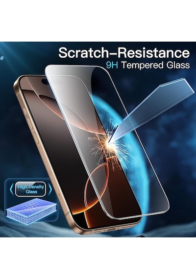 Apple Uyumlu   iPhone 16 Pro Max Hayalet Cam Ekran Koruyucu Otomatik Hizalamalı