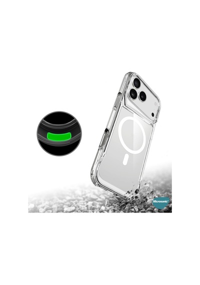 Microsonic Apple iPhone Uyumlu 17 Pro Kılıf Magsafe Trex Bumper Şeffaf -