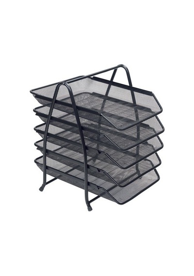 Perfore Evrak Rafı Metal 5 Katlı Siyah 420G