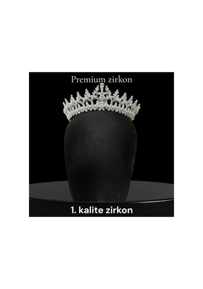 Zircon Leaf Crown-premium Kalite Zirkon Taç, Özel Tasarım Gelin Aksesuarı Beyaz - 801944261 Beyaz