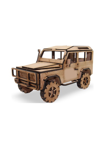 Ahşap 4x4 Off-road Araç Maketi - 132 Parça 4x4 Model Araba - 3d Land Rover Defender Puzzle