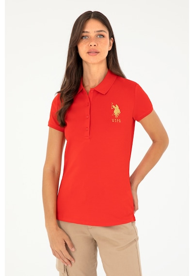 U.S. Polo Assn. Kadın Kırmızı Basic Polo Yaka Tişört 50280071-VR030