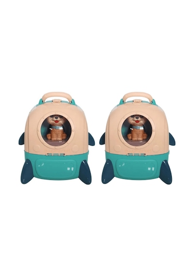 Sırt Çantalı Pets House İkili Set - Mavi