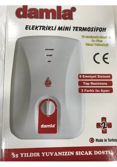 Damla Elektrikli Mini Termosifon Tip Şofben Ekol