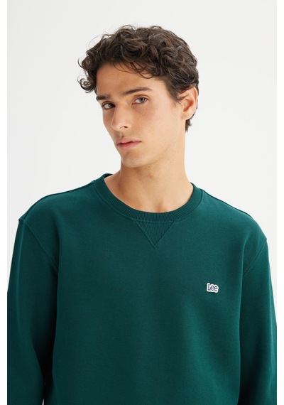 Lee Erkek Small Logo Sweatshirt Jadeforest Jadeforest