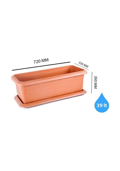 Omnipazar So-v691 Tabaklı Villa Bahçe Saksı Takımı 39 Lt Kiremit 3 Adet