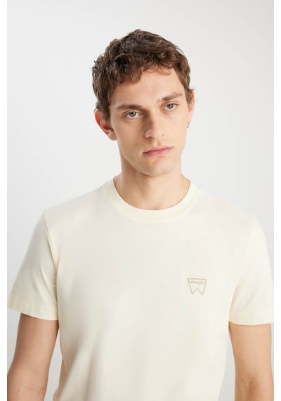 Wrangler Regular Fit Small Logo Bej Erkek T-shirt Mw70md3xme Bej